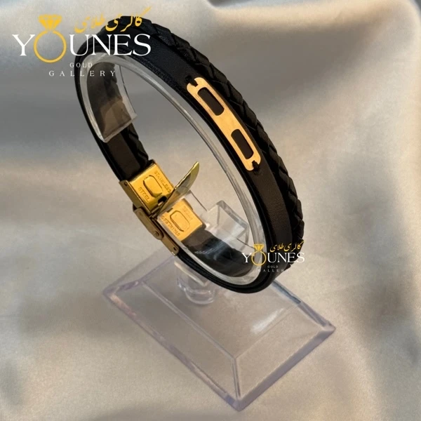 دستبند طلا چرم مردانه L151